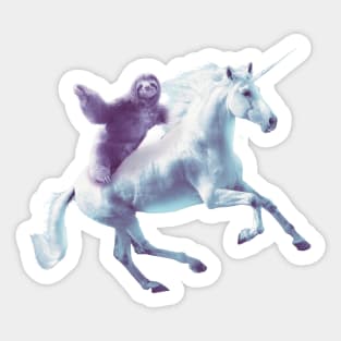 Sloth Riding Magical Unicorn Sticker